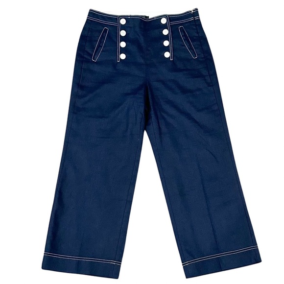 J. Crew Pants - J.Crew High Waisted Peyton Wide Leg Sailor Pants Size 10 EUC Cropped